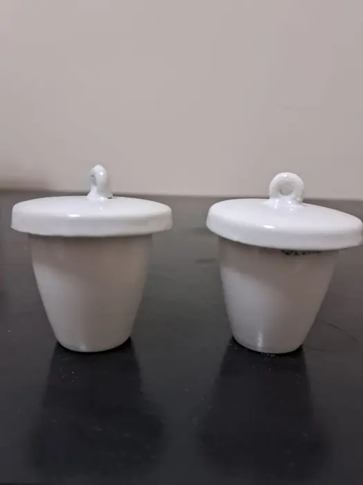 Cadinhos de porcelana com tampa